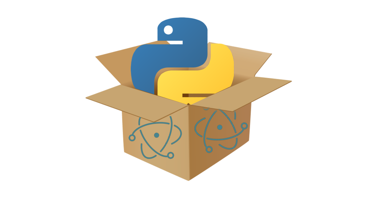 A box labelled and looking like electron having python inside it